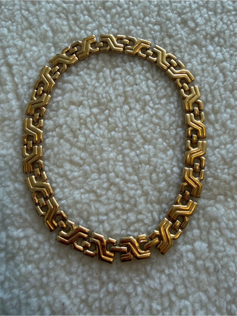 Vintage Monet Gold Geometric Link Necklace